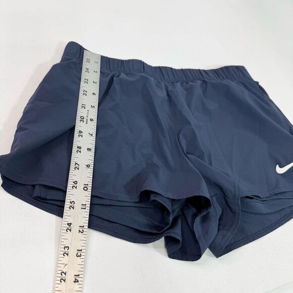 Nike Shorts Women Medium Blue Training Lined Elastic Waist Tempo Pull On Running - Picture 3 of 10